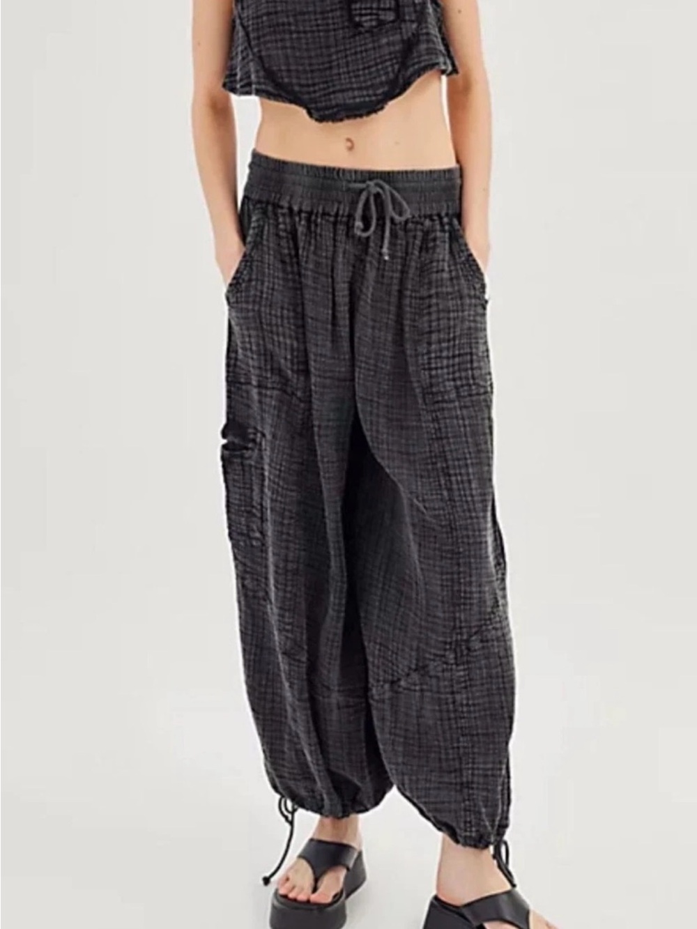 UO Out from Under Mila Ocean Air Pants XS In Faded Black